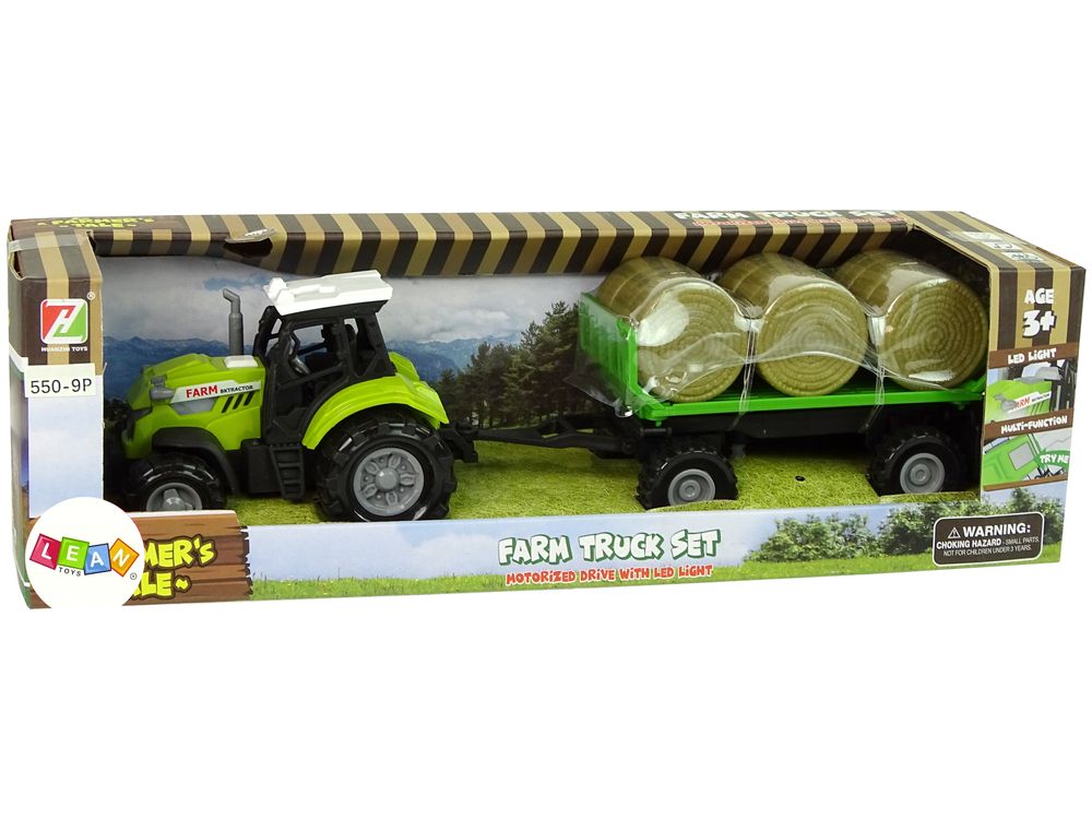 Tractor with Trailer Bale Hay Sound Green