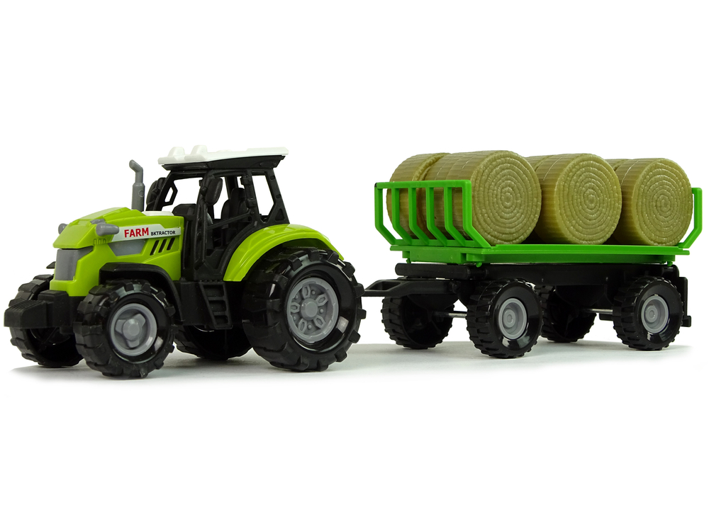 Tractor with Trailer Bale Hay Sound Green