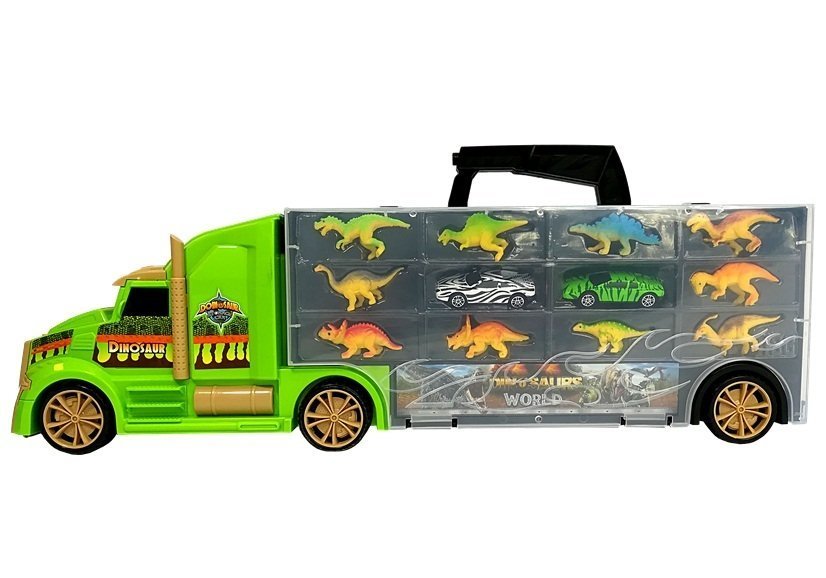 Truck Transporter Sorter Suitcase with Dinosaurs Green