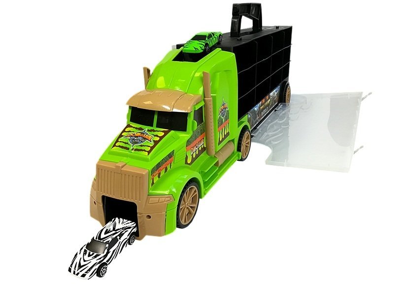 Truck Transporter Sorter Suitcase with Dinosaurs Green