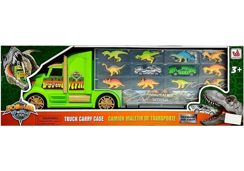 Truck Transporter Sorter Suitcase with Dinosaurs Green