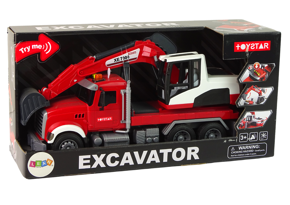 Truck With Excavator Tractor Excavator Sound Lights