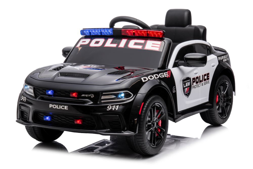 Vienvietīgs elektromobilis Dodge Charger Police Black