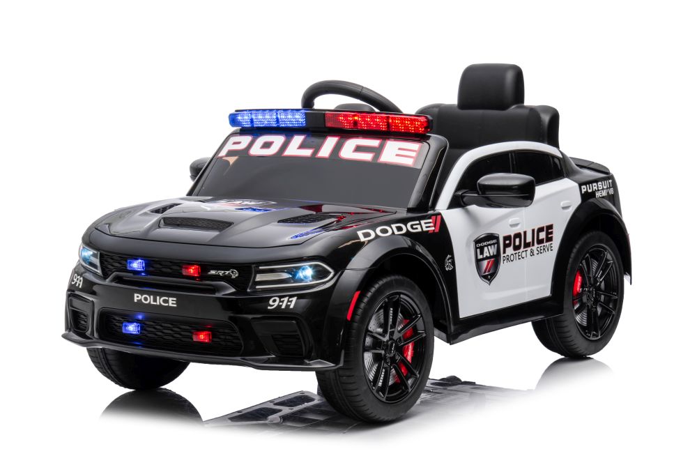 Vienvietīgs elektromobilis Dodge Charger Police Black