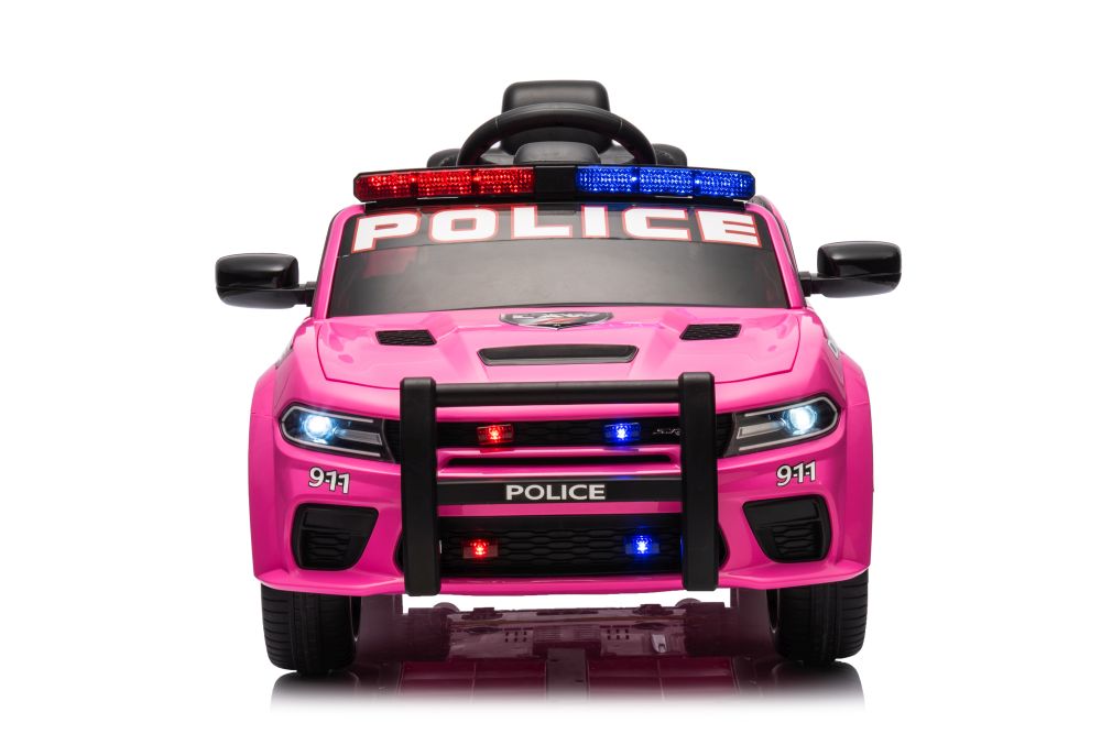 Vienvietīgs elektromobilis Dodge Charger Police Pink