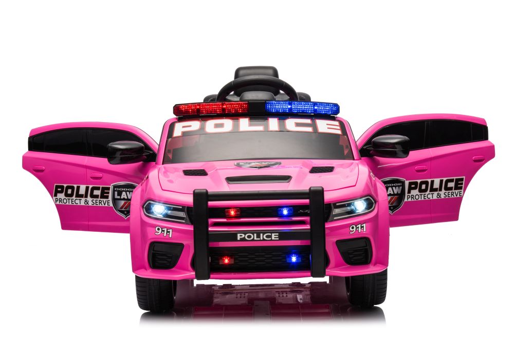 Vienvietīgs elektromobilis Dodge Charger Police Pink