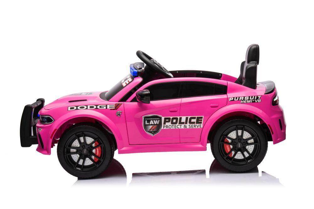 Vienvietīgs elektromobilis Dodge Charger Police Pink