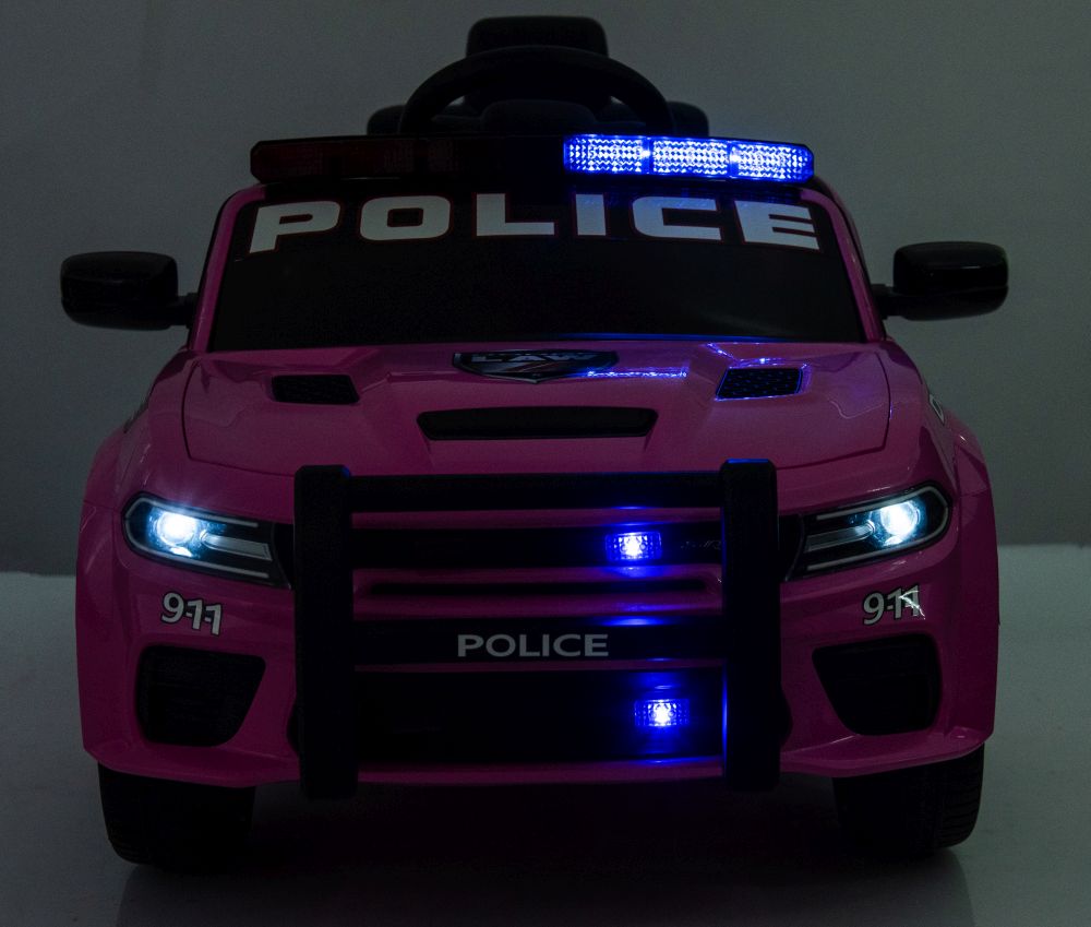 Vienvietīgs elektromobilis Dodge Charger Police Pink