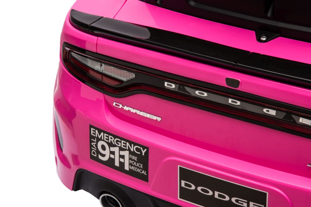 Vienvietīgs elektromobilis Dodge Charger Police Pink