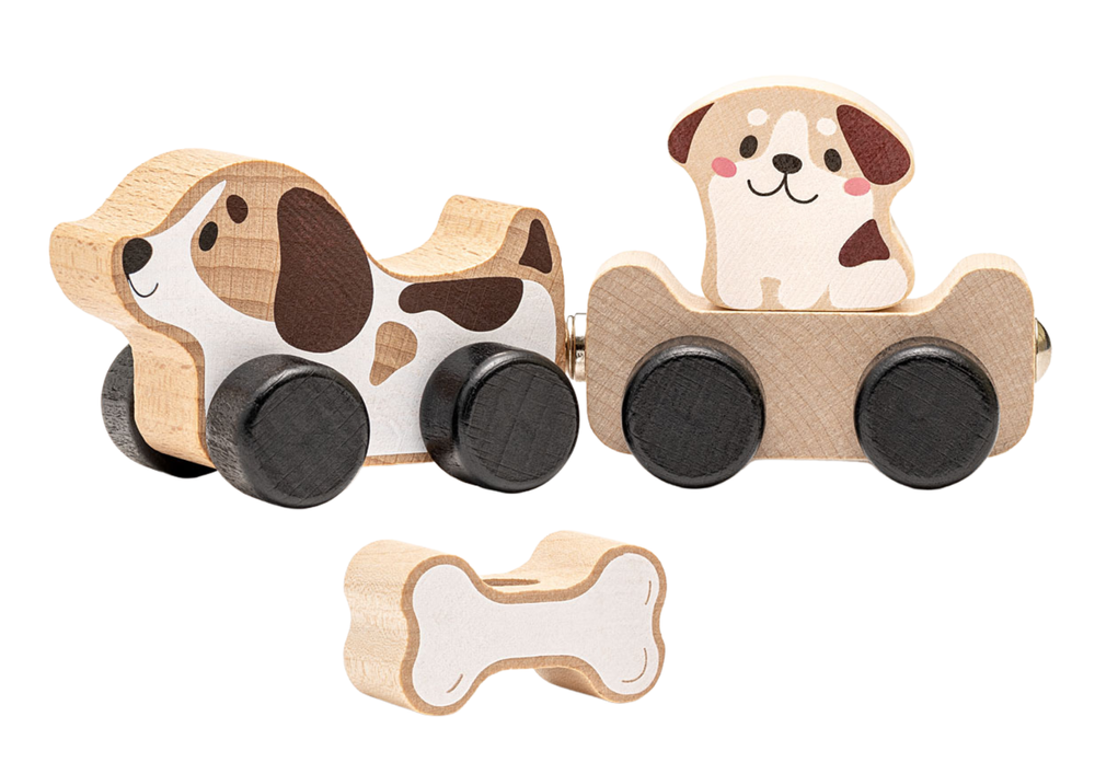 Wooden Doggie Smart Bone Toy 15443