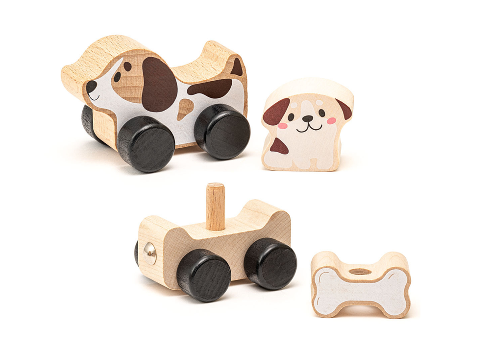 Wooden Doggie Smart Bone Toy 15443