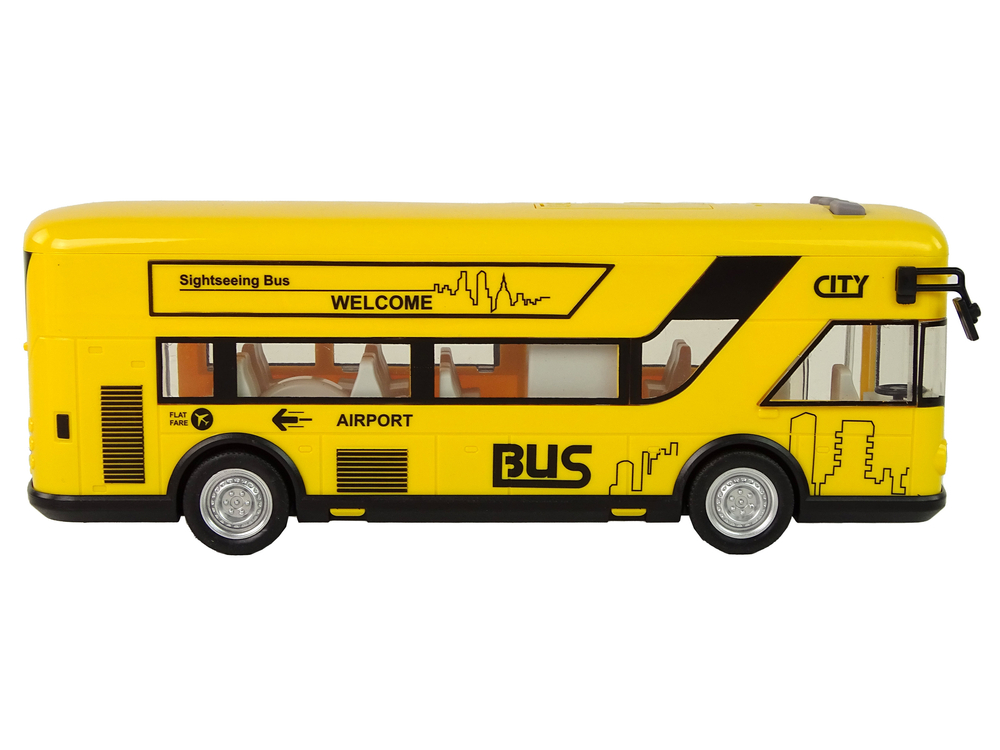 Yellow City Bus With Friction Drive 1:18