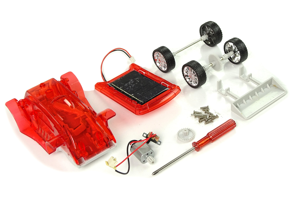 Solar Bulldozer Car Red