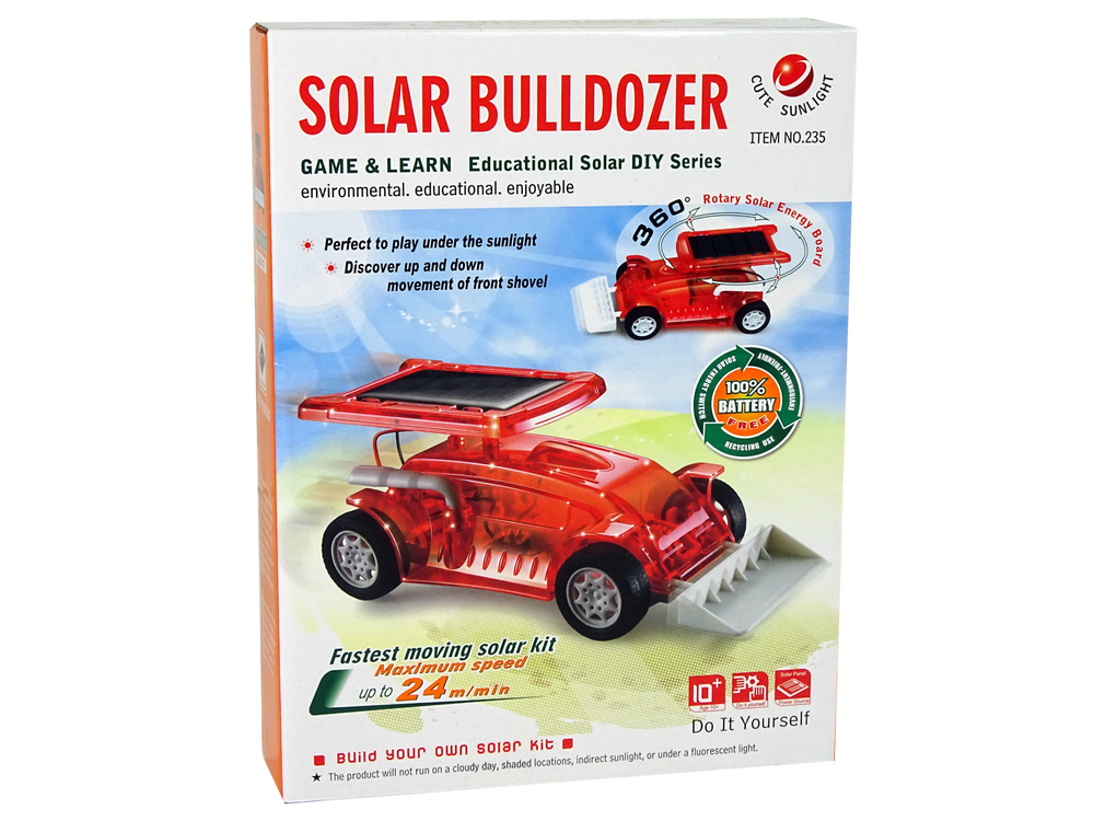 Solar Bulldozer Car Red