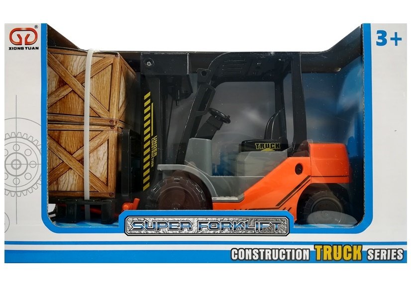 Big Forklift with Pallet and cardboard Boxes