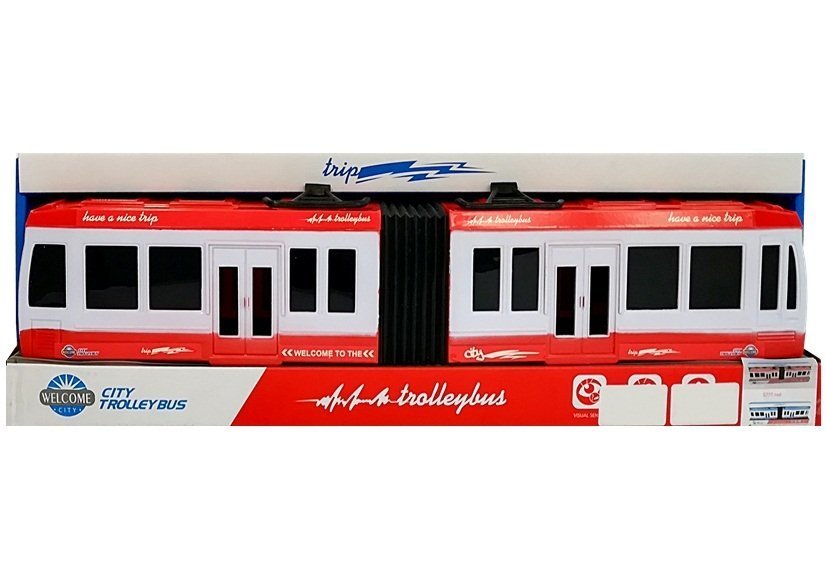 Articulated Bus with Friction Drive Red