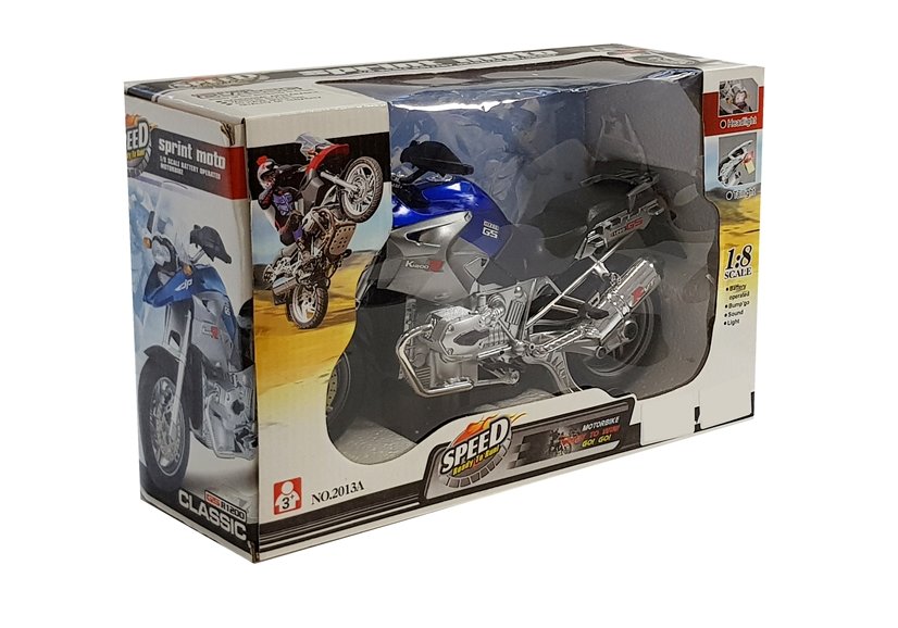 Battery-operated Motorcycle with Lights and Music Blue