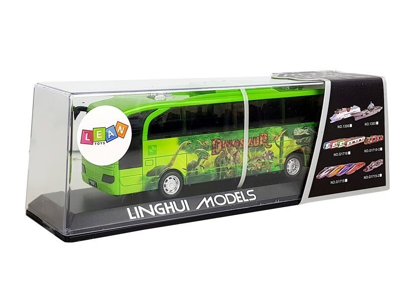 Jurassic Park Bus Green Dinosaurs Spring Drive Light Sound