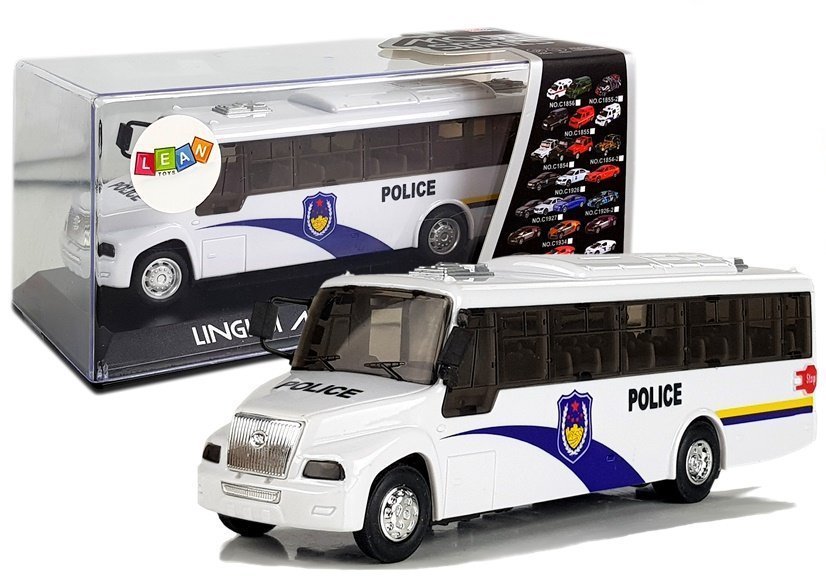 White Police Bus with Strung Sound