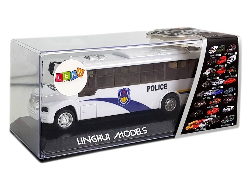 White Police Bus with Strung Sound