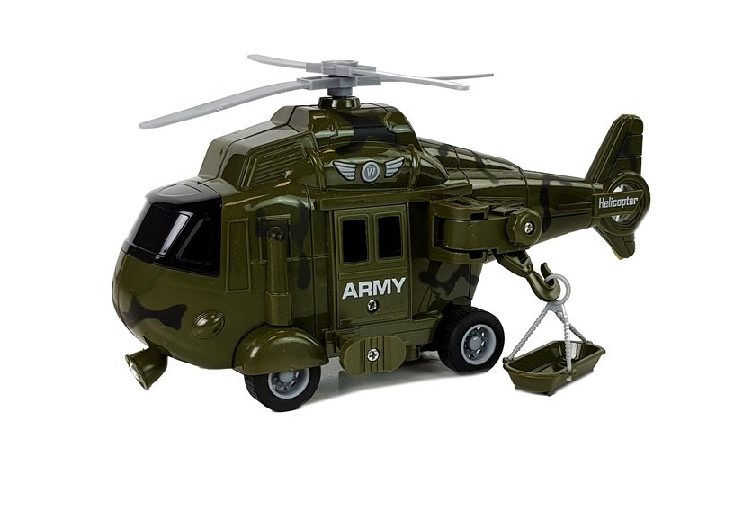 Auto Transporter Helikopter Wojskowy 1:16  Dźwięk Światła