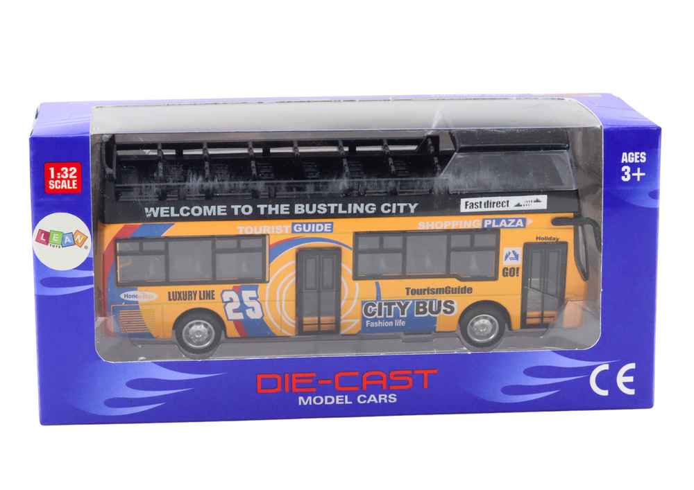 Tourist Coach Double Decker Openable Door Yellow