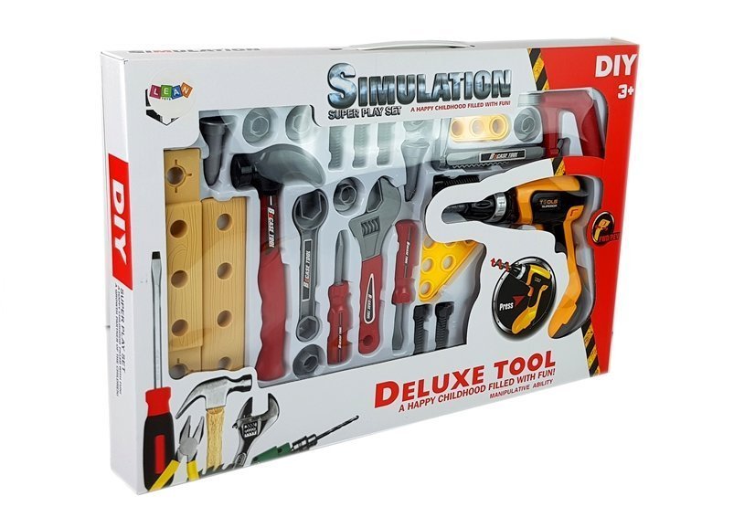 DIY Tool Set 29 Pieces Drill Hammer Saw