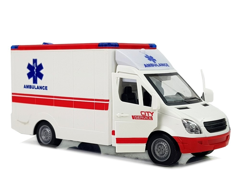 Friction Drive Ambulance 1:16 Sound Lights