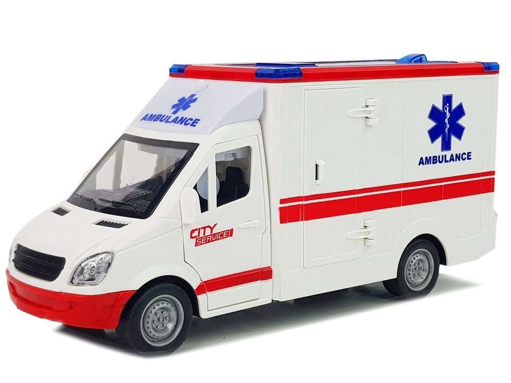 Friction Drive Ambulance 1:16 Sound Lights