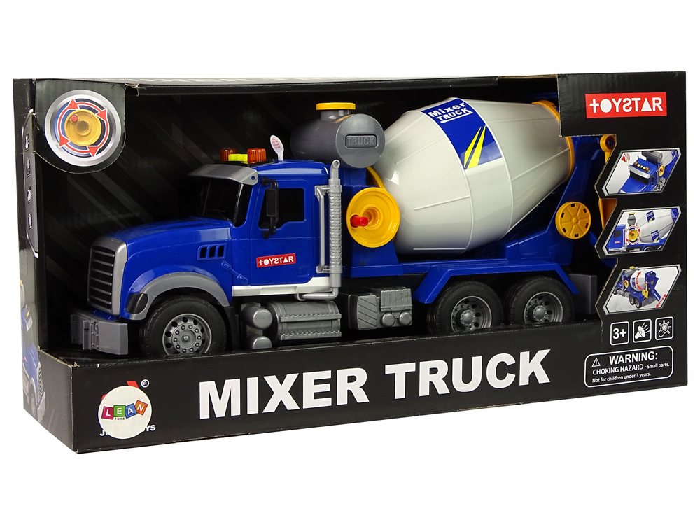 Blue Concrete Mixer Rotating Pear Lights Sounds