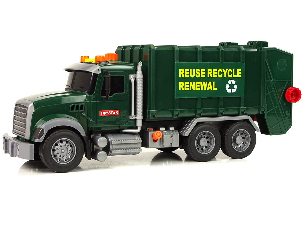 Rubbish Truck Bins Dark Green Sounds Lights