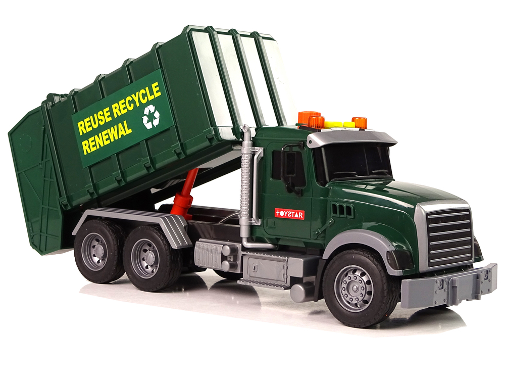 Rubbish Truck Bins Dark Green Sounds Lights