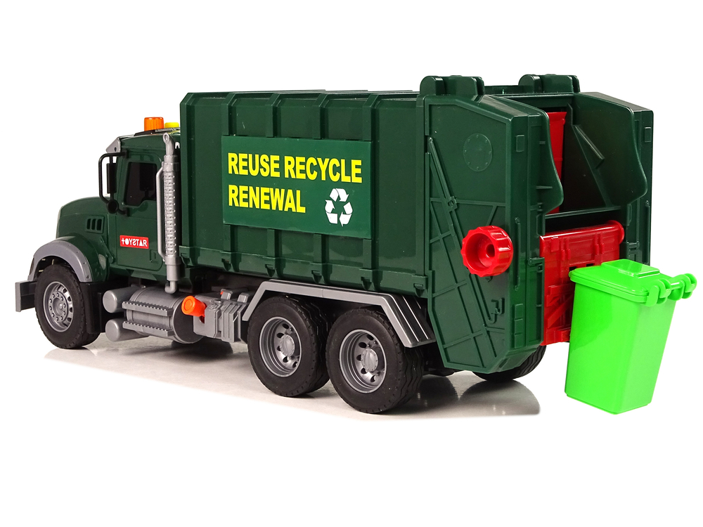 Rubbish Truck Bins Dark Green Sounds Lights