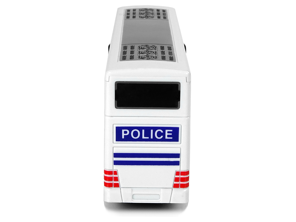 White Double-decker Police Bus with Pull Down Sound