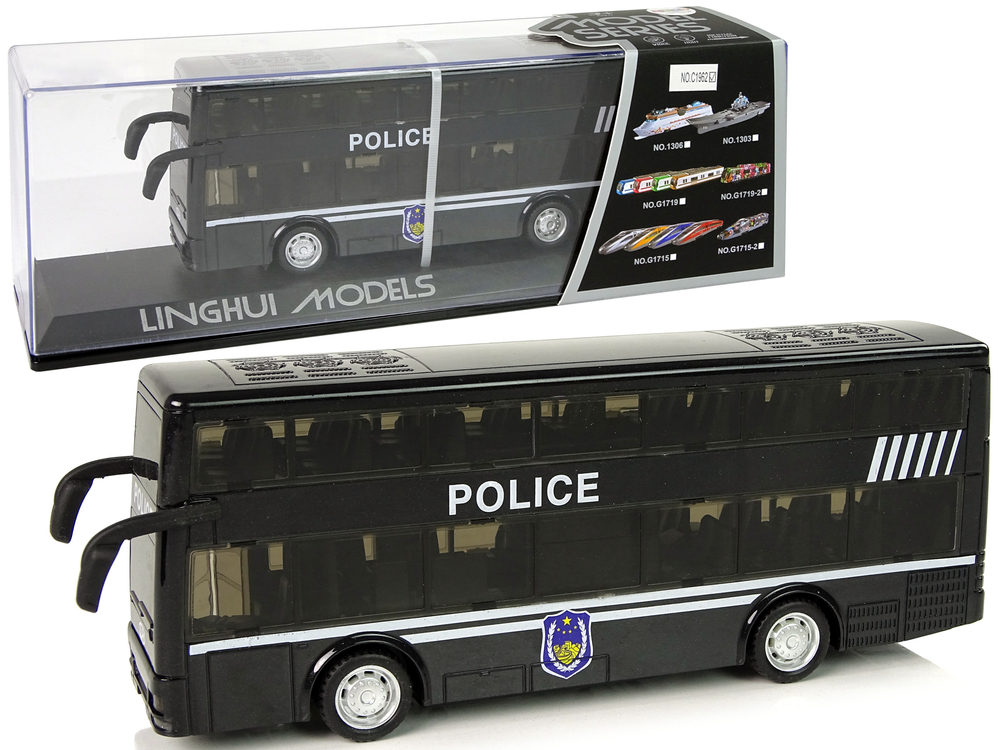 Black Double-decker Police Bus with Pull Down Sound