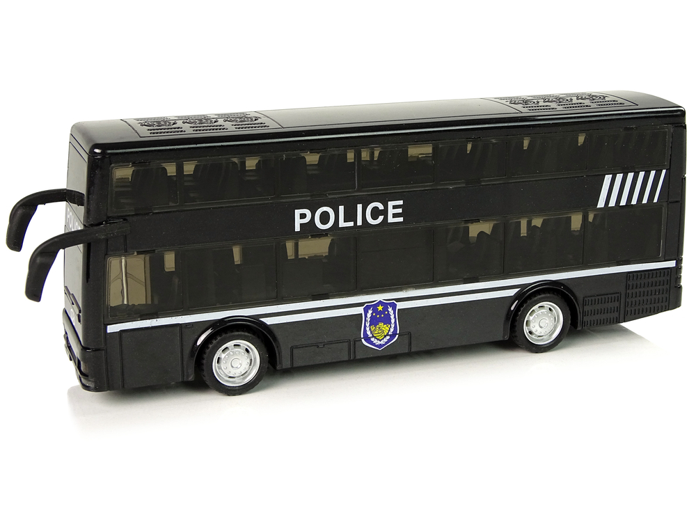 Black Double-decker Police Bus with Pull Down Sound