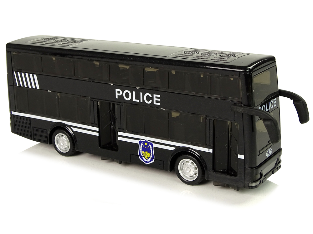 Black Double-decker Police Bus with Pull Down Sound