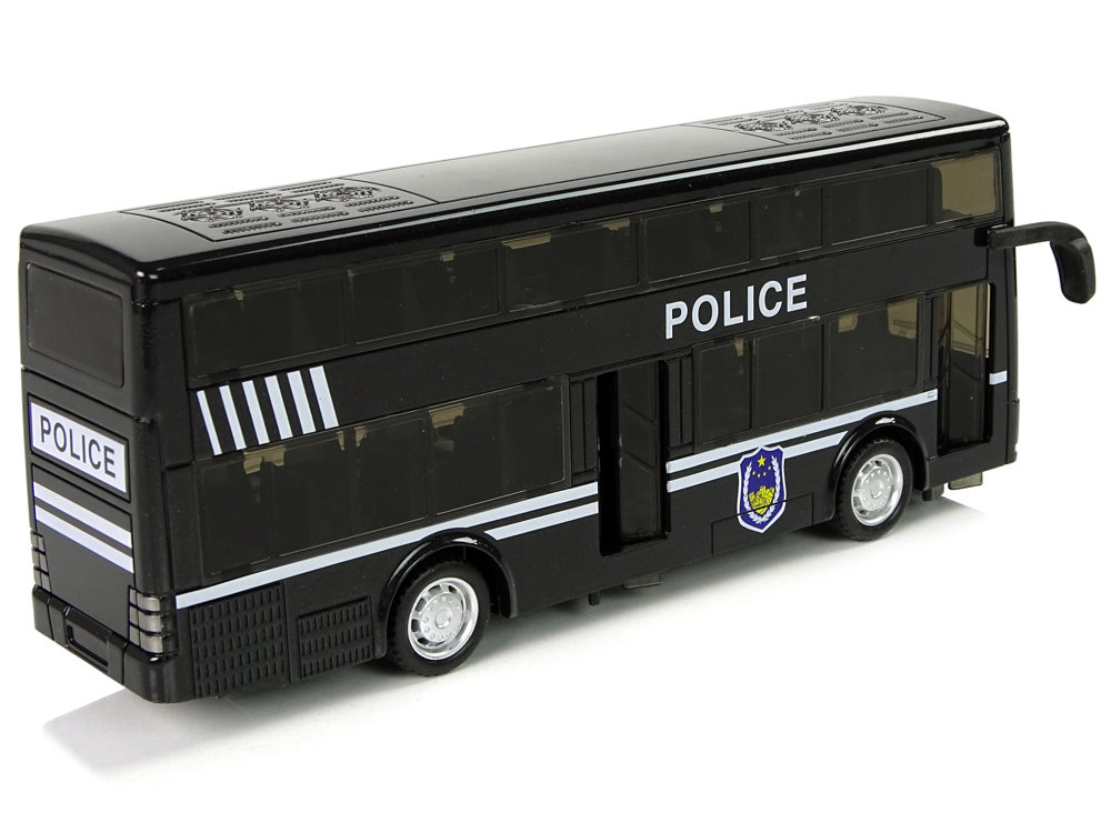 Black Double-decker Police Bus with Pull Down Sound