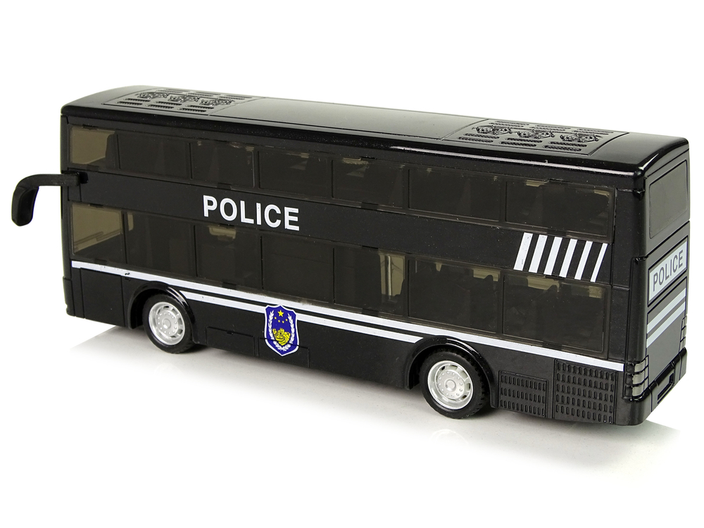 Black Double-decker Police Bus with Pull Down Sound