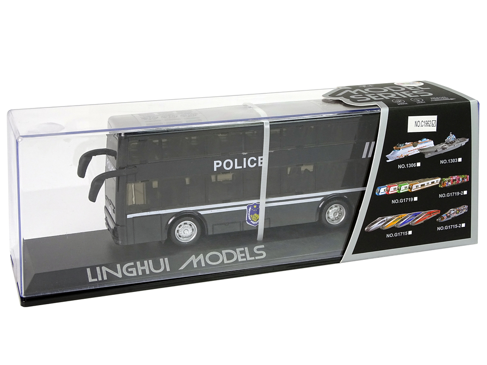 Black Double-decker Police Bus with Pull Down Sound