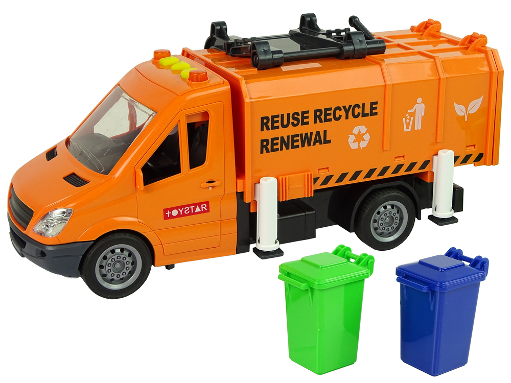 Rubbish Truck with Friction Drive Sound Effects Orange