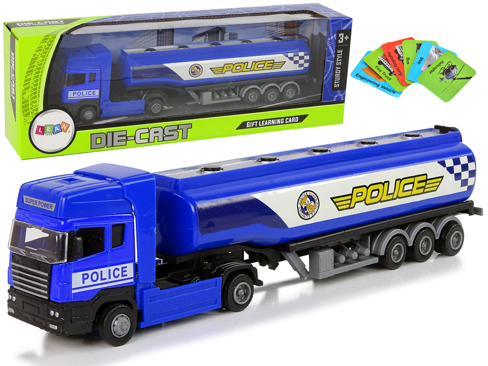 Blue Police Tank Truck 30 cm Long