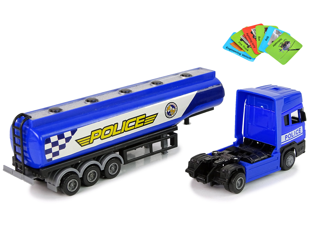 Blue Police Tank Truck 30 cm Long