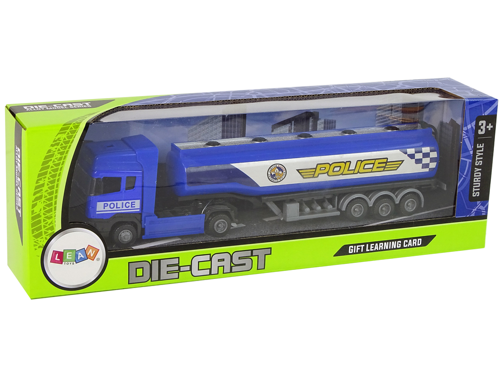 Blue Police Tank Truck 30 cm Long