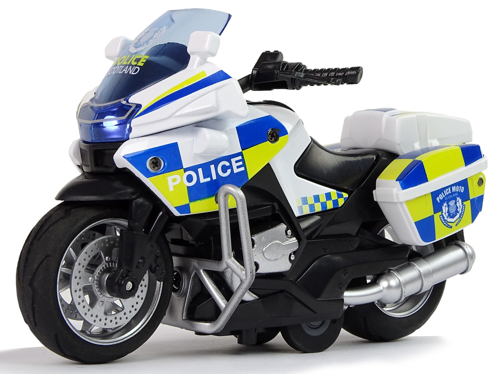 Police Motorcycle 1:14 Pull-Back Drive Sound Lights