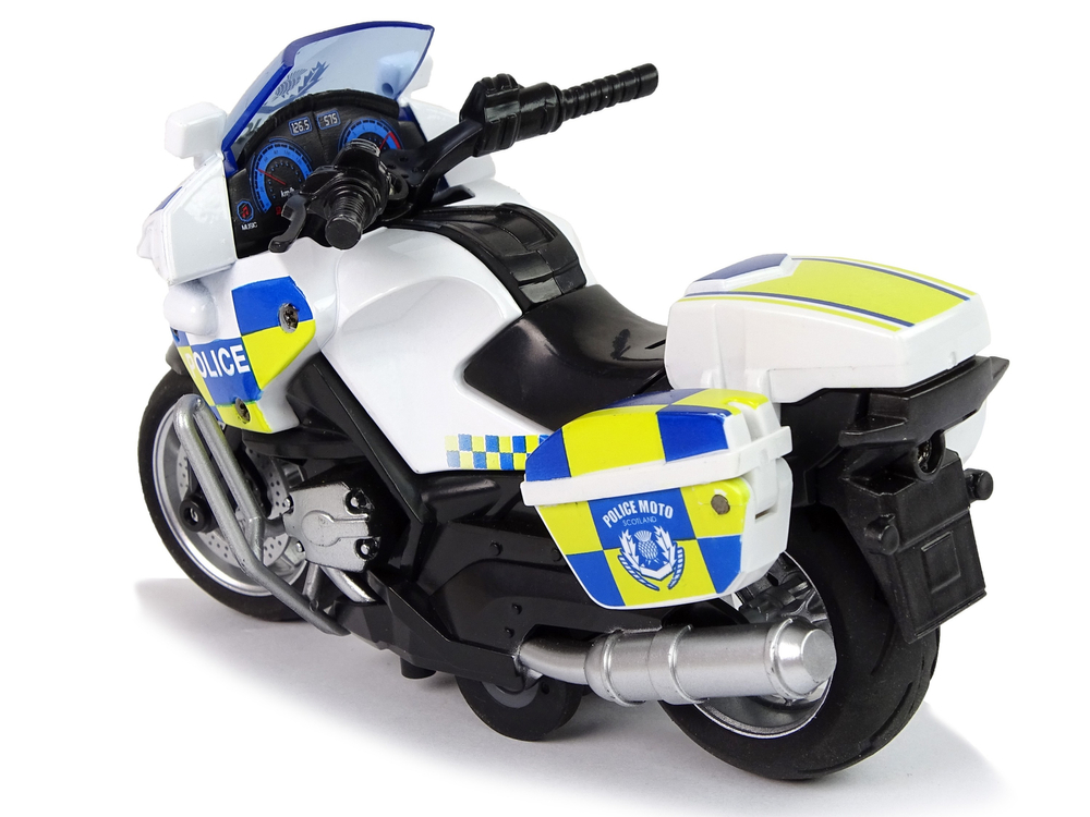 Police Motorcycle 1:14 Pull-Back Drive Sound Lights