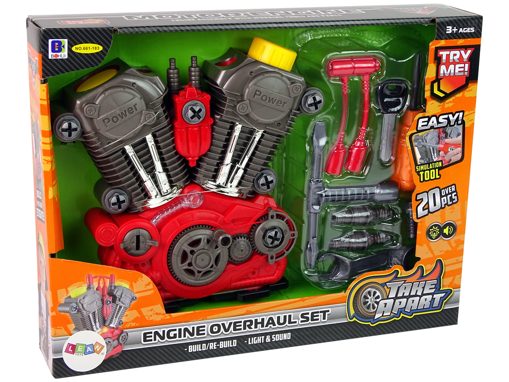 Car engine for the little mechanic To assemble by yourself Lights and sounds