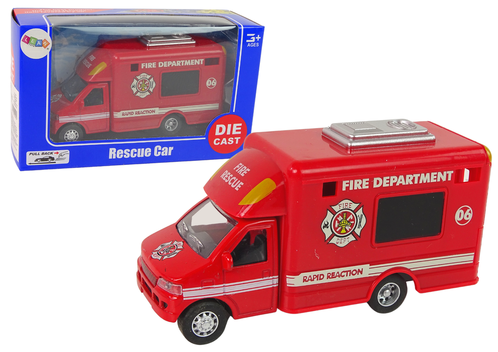 Car Rescue Vehicle Police Fire Brigade Friction Drive 3 Models