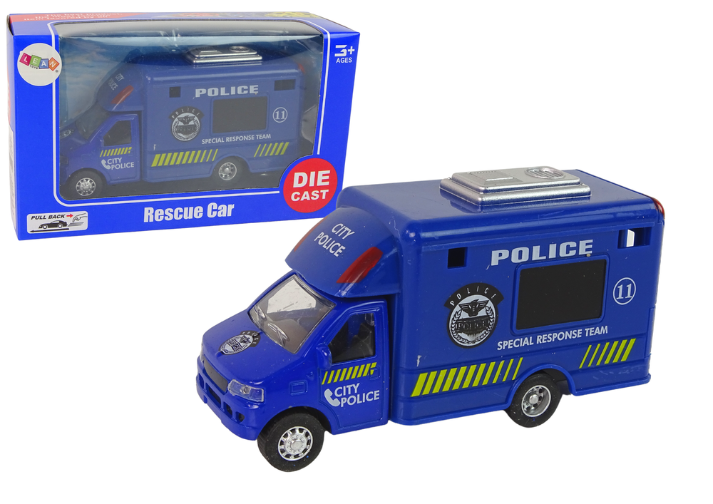 Car Rescue Vehicle Police Fire Brigade Friction Drive 3 Models