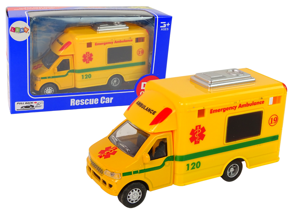 Car Rescue Vehicle Police Fire Brigade Friction Drive 3 Models